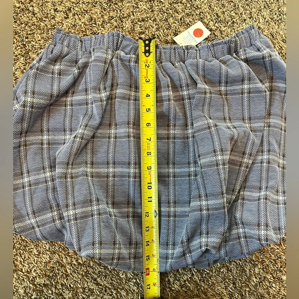 💛 NWT Blue Plaid Bubble Mini Skirt